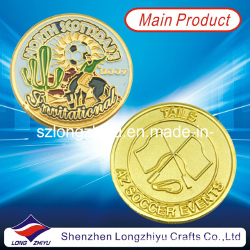 Lembrança Medalha de moeda personalizado / Sports Champion Gold Soccer Badge Metal Coins (LZY1300062)